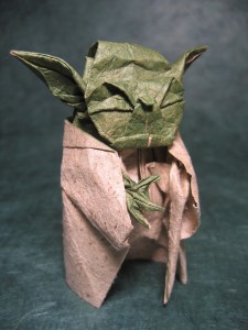 (c) 2007 Phillip West, used with permission. Yoda made of sandpaper and tissue.